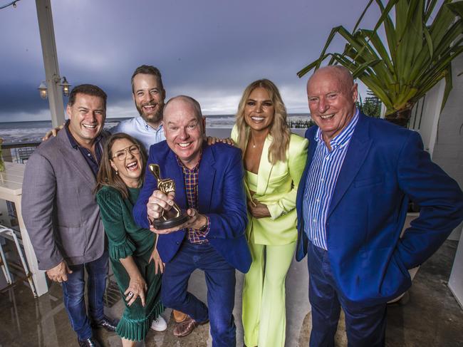 Gold Logie nominees (from left) Karl Stefanovic, Julia Morris, Hamish Blake, Tom Gleeson, Sonia Kruger and Ray Meagher. Picture: Nigel Hallett