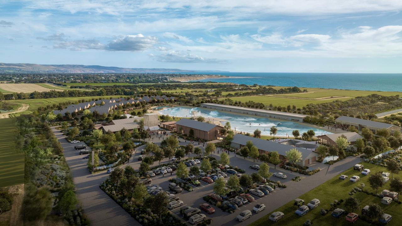 South Australia’s picturesque Fleurieu Peninsula will soon be home to a world-class surf park and tourism destination, with plans for ‘The Break Surf &amp; Stay’ unveiled. Picture: Supplied