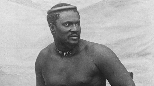 A photograph of Zulu king Cetshwayo or Cetewayo circa 1875.