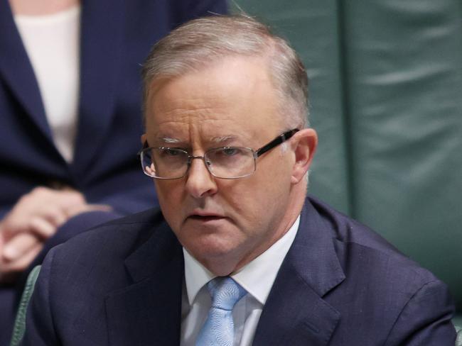 CANBERRA, AUSTRALIA NewsWire Photos MARCH 16 2020: The Prime Minister Scott Morrison with Anthony Albanese in the House of Representatives at Parliament House, Canberra.Picture: NCA NewsWire / Gary Ramage