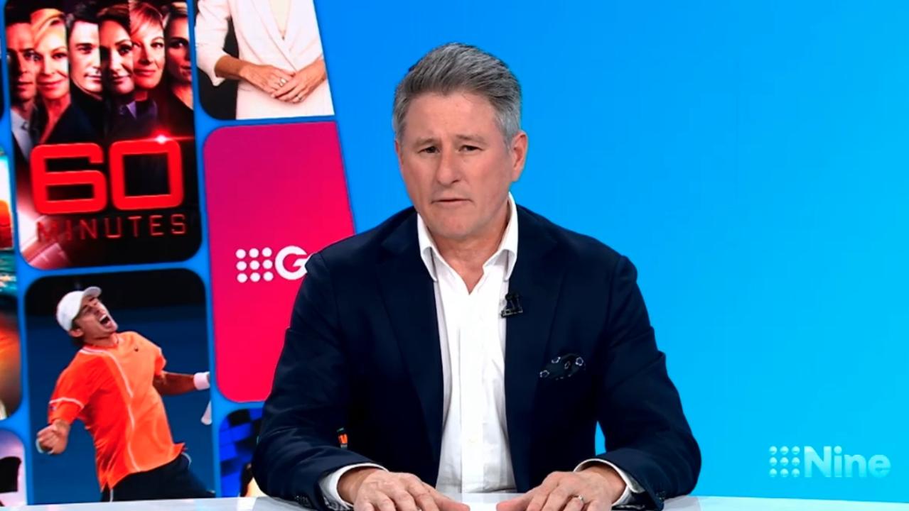 Former Nine Entertainment chief executive officer Mike Sneesby delivering the company's annual results on Wednesday, August 28, 2024. Source: Channel 9.