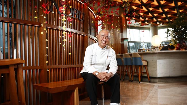 Pictured at Nobu at Crown is Nobu Matsuhisa, founder of prestigious international Japanese restaurants. Picture: Richard Dobson