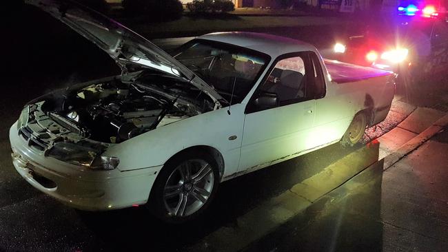 Daniel Ratcliffe pleaded guilty to doing burnouts in his Holden VS Commodore ute in front of a crowd. Picture: NSW Police