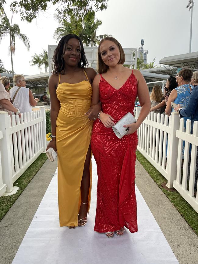 Tina Hwara and Maddie Hawira at the 2023 Unity College formal.