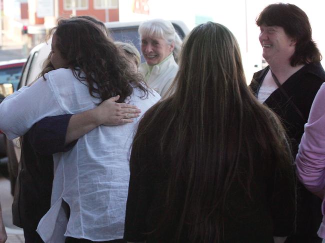 Nigel Bigwood's family celebrates the jury's guilty verdict at David John Wright’s trial.