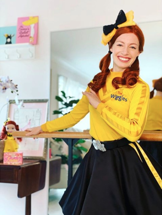 Emma Wiggles’ iconic costume includes a yellow skivvy and tutu skirt. Picture: Instagram