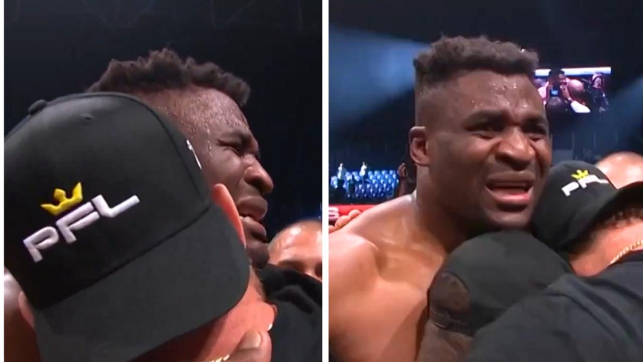 Francis Ngannou openly weeps after sickening KO win