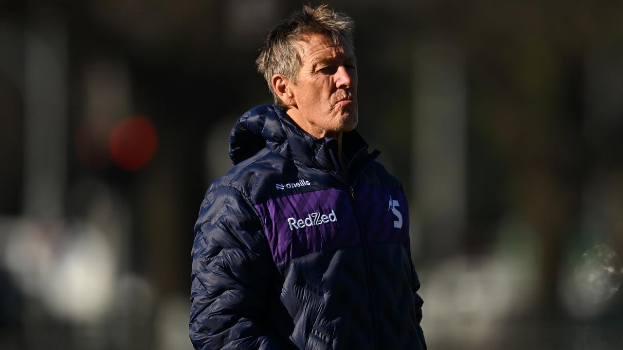 MELBOURNE, AUSTRALIA - JULY 03: Craig Bellamy, head coach of the Storm looks on during a Melbourne Storm NRL training session at Gosch's Paddock on July 03, 2024 in Melbourne, Australia. (Photo by Daniel Pockett/Getty Images)