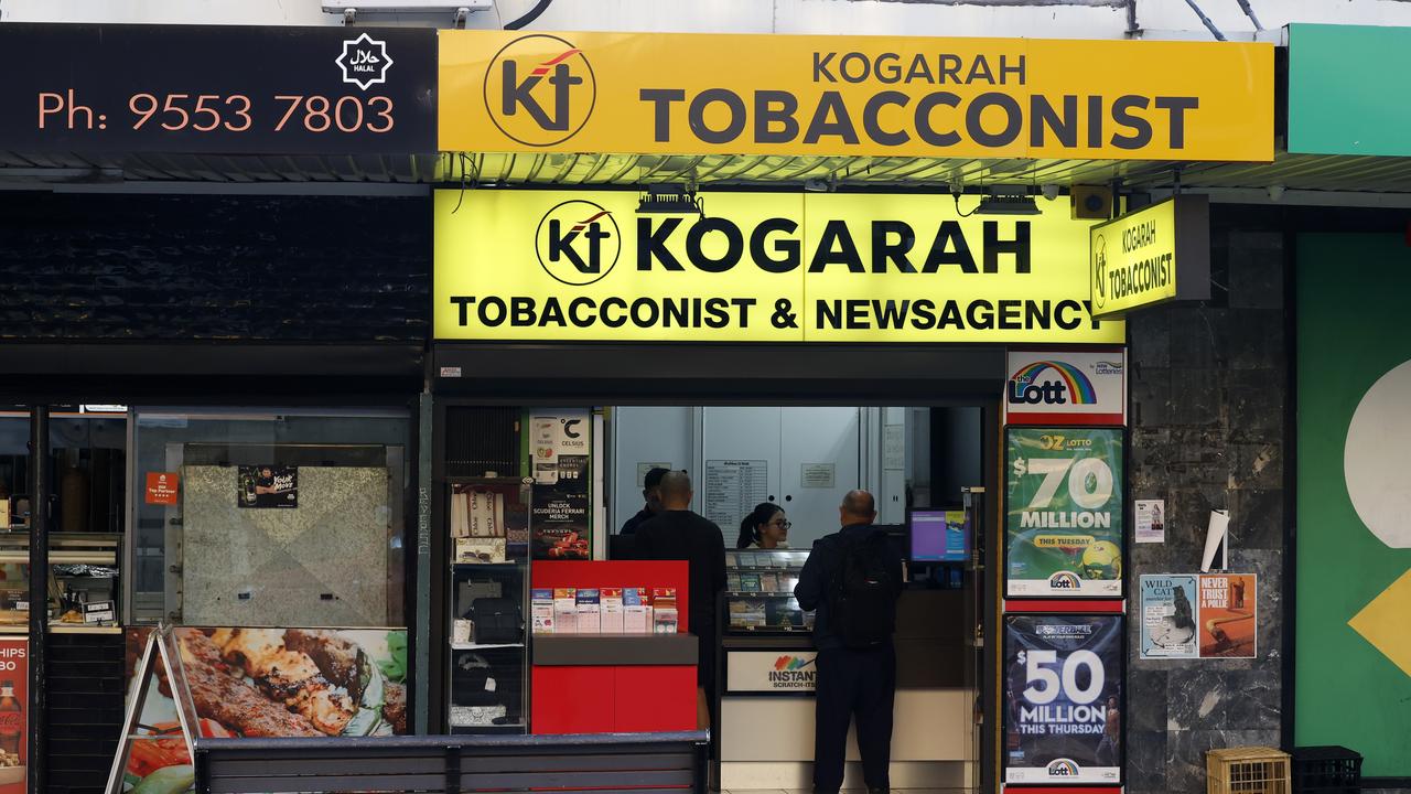 One of almost 10 retailers in Kogarah’s main precinct is selling tobacco. Picture: Jonathan Ng