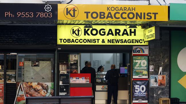 One of almost 10 retailers in Kogarah’s main precinct is selling tobacco. Picture: Jonathan Ng