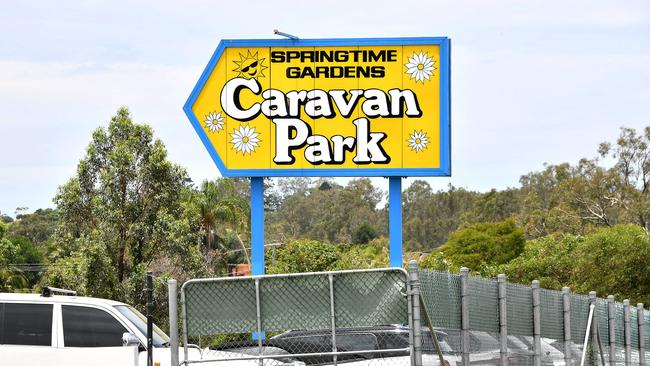 Springtime Gardens Caravan Park at Daisy Hill where the couple and baby lived. Picture: John Gass