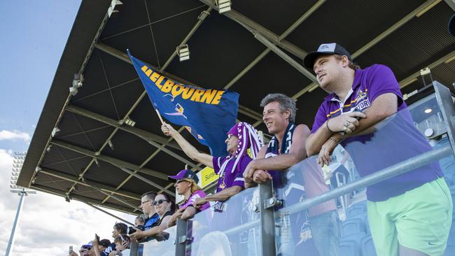 Storm fans line up to watch their heroes on Monday.