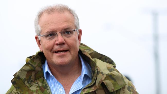 Prime Minister Scott Morrison speaking in Townsville. Picture: AAP