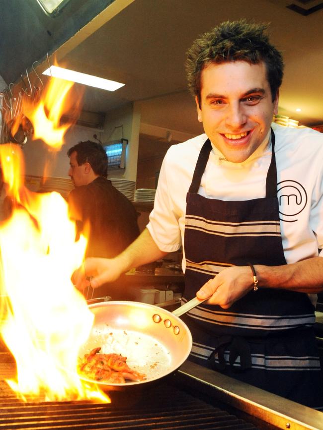 TV program 'Master Chef' contestant Andre Ursini working in the traditional Italian restaurant Martini's in Norwood.