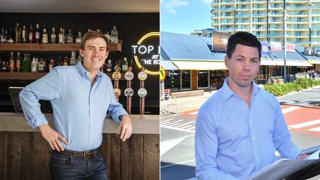 KPAT Property owner Kenneth Wagner, left, and Aria Property Group's 1 The Esplanade development director Michael Hurley are at the helm of major hotel projects that will reshape Mooloolaba.