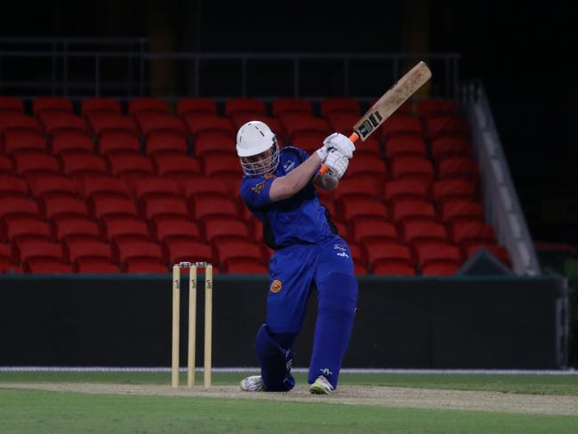 Alberton Ormeau batsman Josh Kelly goes on the attack against Southport Labrador in last season’s T20 final. Picture: Jessy Hart