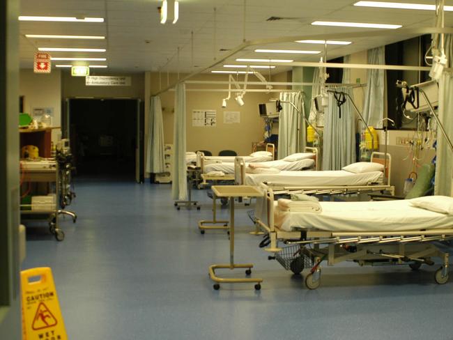 AUGUST 17, 2004: Empty beds in closed emergency department of Camden Hospital in Sydney's southwest on 17/08/04 as emergency departments at other nearby hospitals struggle through code red.NSW / Medical