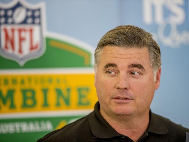 Chris Orr at a press conference on the launch of the NFL Combine to be held on the Gold Coast next month (September). Picture: Jerad Williams