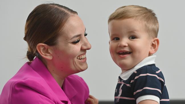 Mason Case with mum Celia De Pretis at their home. Picture: Keryn Stevens