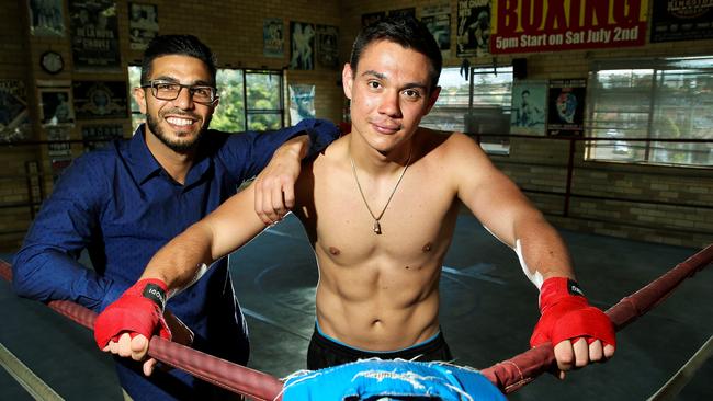 Billy Dib with Tim Tszyu in 2016. Image: Justin Lloyd