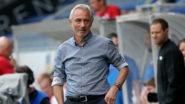 Socceroos coach Bert van Marwijk during the match against the Czech Republic.