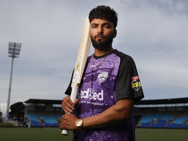 Nikhil Chaudhary.  Hobart Hurricanes capture day ahead of the BBL season.  Picture: Nikki Davis-Jones