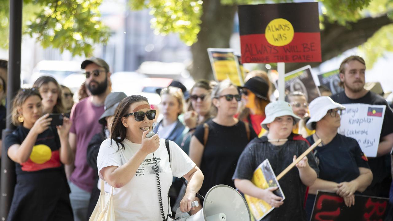 Nala Mansell during the Invasion Day March and Rally at Hobart. Picture: Chris Kidd