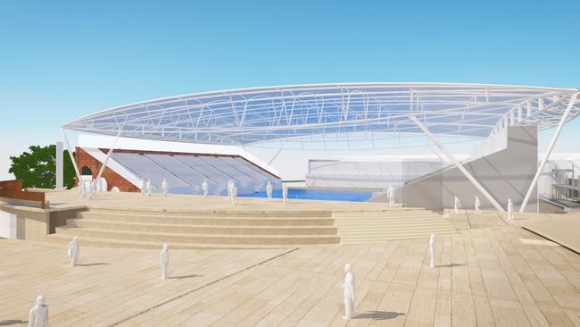 Artist impressions of the $10 million upgrade to the Memorial Drive sports facility. Picture: Supplied