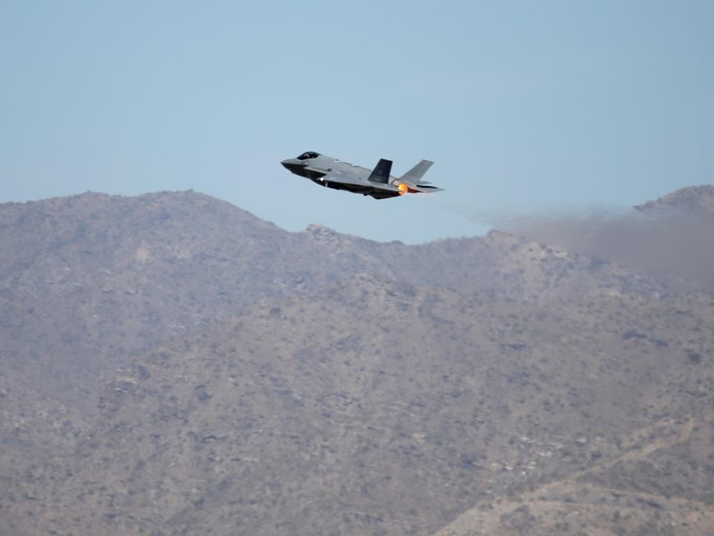 Australian Pilots training in the F35 fighter Jets Luke Airforce Base in Phoenix Arizona. The Australian jets in action. Picture: Nathan Edwards