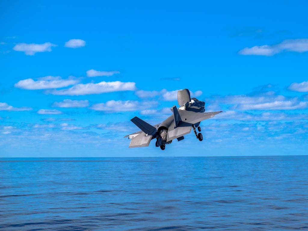 A U.S. Marine Corps F-35B Lightning II with Marine Fighter Attack Squadron 121 attached to Marine Medium Tiltrotor Squadron 265 (Reinforced), 31st Marine Expeditionary Unit (MEU), takes off aboard the amphibious assault ship USS America (LHA 6), during Talisman Sabre on July 19, 2021. The F-35B Lightning IIÃ¢â&#130;¬â&#132;¢s fifth generation strike fighter capabilities bring more lethality and flexibility to combat commanders than any other aircraft platform. Australian and U.S. forces combine biannually for Talisman Sabre, a month-long multi-domain exercise that strengthens allied and partner capabilities to respond to the full range of Indo-Pacific security concerns. The 31st MEU is operating aboard ships of America Expeditionary Strike Group in the 7th fleet area of operations to enhance interoperability with allies and partners and serve as a ready response force to defend peace and stability in the Indo-Pacific region. (U.S. Marine Corps photo by Staff Sgt. John Tetrault)