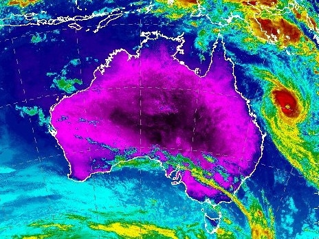 The massive storm is bringing 220km/h winds. Picture: BOM