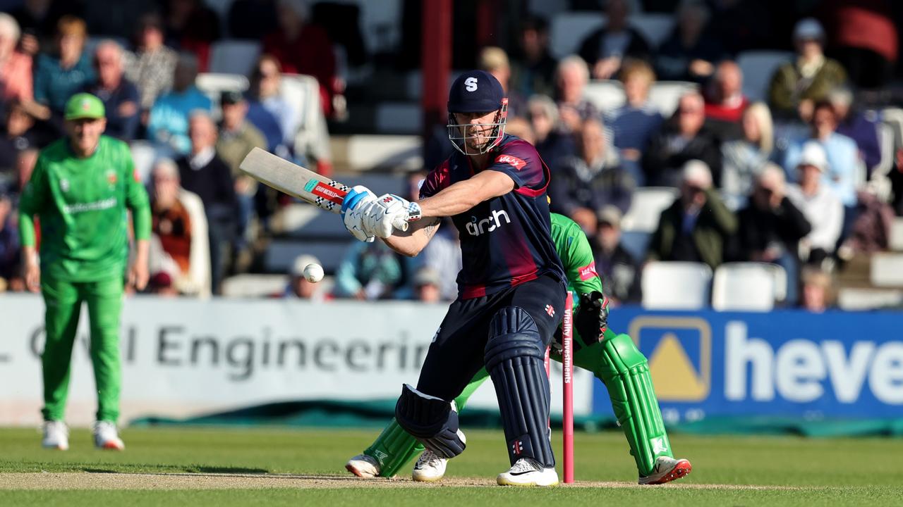 Chris Lynn on his way to 106 for Northamptonshire. Picture: David Rogers/Getty Images