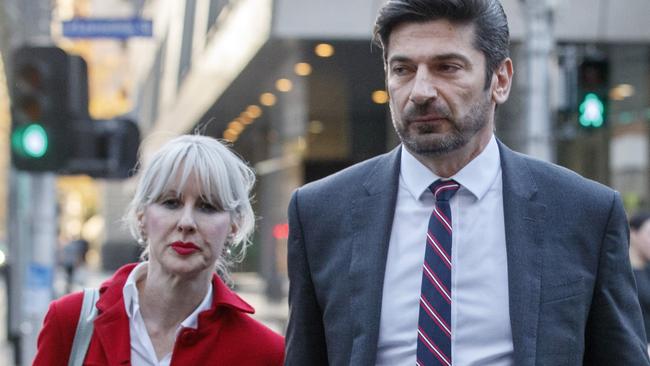 Constantine Arvanitis with his fiancee Melanie Thornton, who is set to give evidence in his support at trial. Picture: NCA NewsWire / David Geraghty