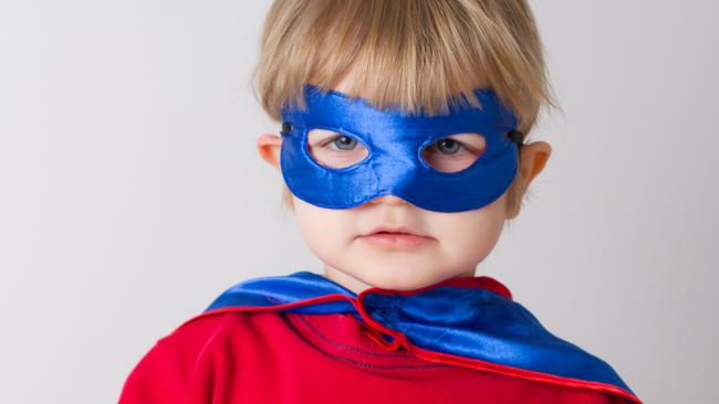 For some kids a mask and cape are the perfect accessories to wear out shopping.