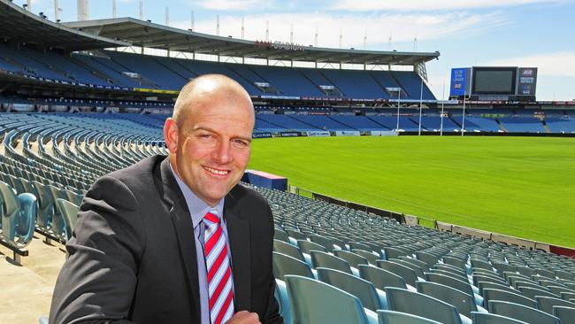 SANFL CEO Darren Chandler at the now-demolished Football Park.