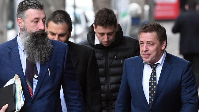 Mark "Bomber" Thompson, right, has been found not guilty of drug trafficking. Picture: AAP