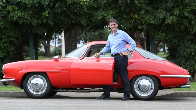 Eddy Failla with a collectors’ gem, an Alfa Romeo Giulietta Sprint Speciale 1959.  Picture: Britta Campion