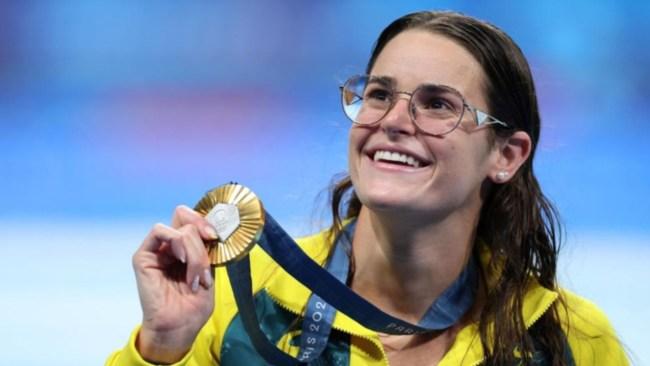 Kaylee McKeown paid tribute to her late father Sholto after winning gold in the 100m backstroke. Picture: Getty