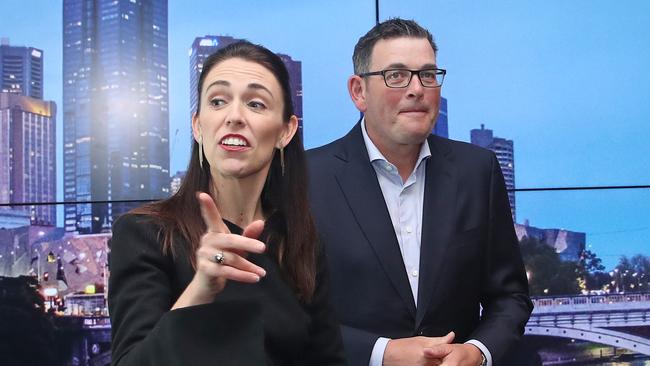 New Zealand Prime Minister Jacinda Ardern poses for a photo with Victorian Premier Daniel Andrews on July 18, 2019 in Melbourne. Picture: Getty