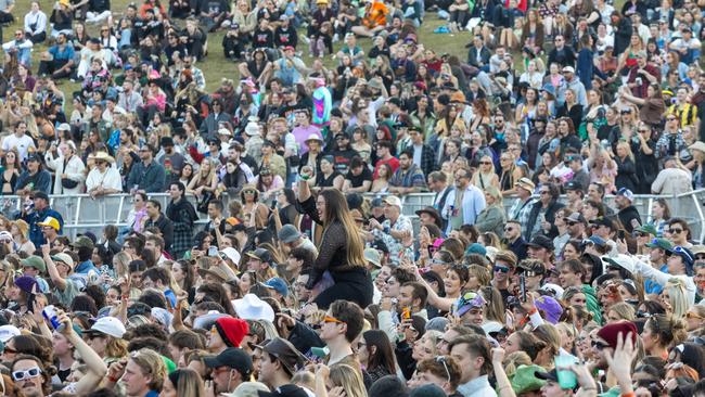 BYRON BAY, AUSTRALIA - Newswire Photos, 22 JULY 2023: Splendour in the Grass 2023: Crowds watching Benee perform. Picture: NCA Newswire/Danielle Smith