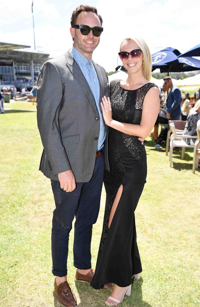 Stephen Burton and Ariel Sieders at the Mooloolaba Cup, Sunshine Coast Turf Club. Picture: Patrick Woods.