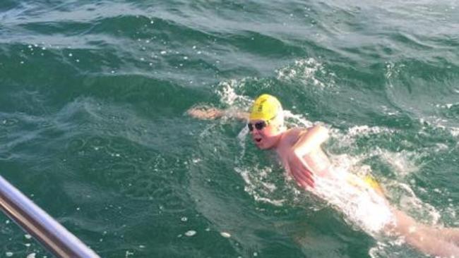 Ned Wieland swimming the English Channel. Photo: Facebook