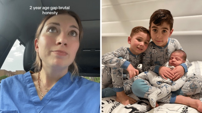 One mum tells the truth about the two year age gap. Source: TikTok/supplied