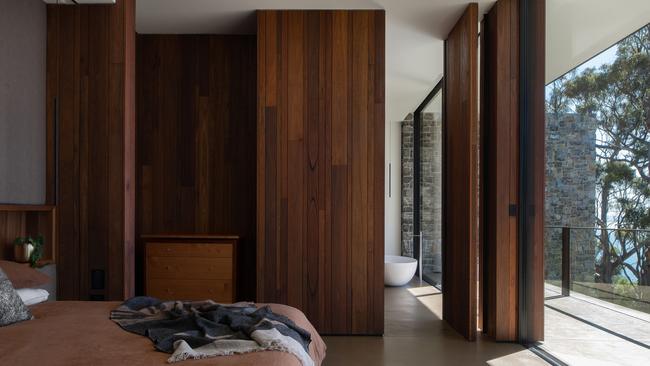 The master bedroom with pristine views of the River Derwent. Picture: Supplied.