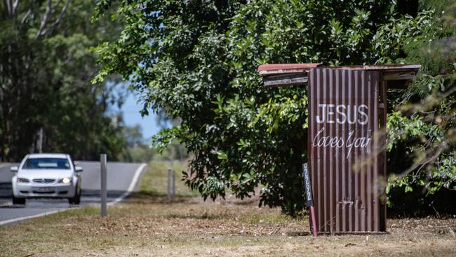 A bus stop outside a property in Yarrabah, near Cairns, which is owned by the Anglican Catholic Mission Community. Picture: Brian Cassey