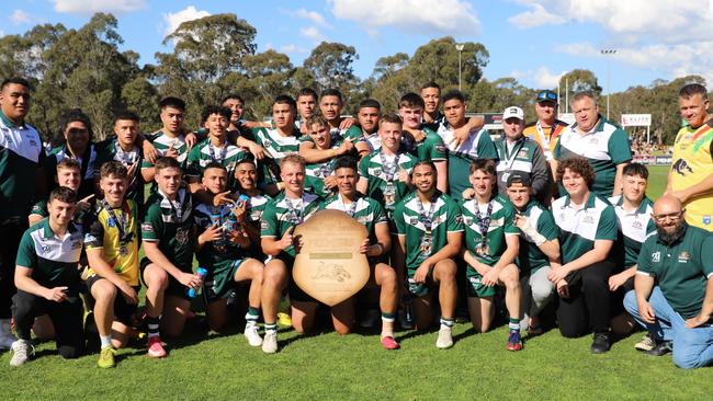 U19 Division 1 Champions: St Marys celebrate after being crowned premiers following a double extra-time 26-all draw with Glenmore Park. Picture: Steve Montgomery