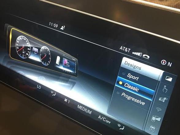 The Mercedes digital dashboard.