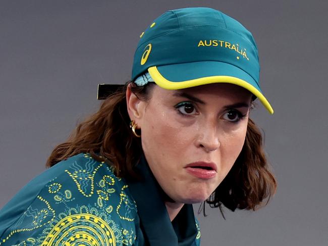 PARIS, FRANCE - AUGUST 09: B-Girl Raygun of Team Australia  competes during the B-Girls Round Robin - Group B on day fourteen of the Olympic Games Paris 2024 at Place de la Concorde on August 09, 2024 in Paris, France. (Photo by Ezra Shaw/Getty Images)