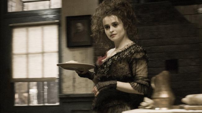 Helena Bonham-Carter is the film Sweeney Todd, serving her infamous meat pies. Picture: Supplied.