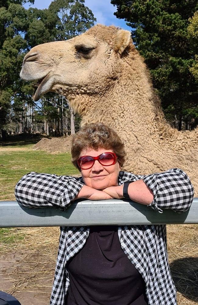 Ros Wallace, who owns the farm with husband Jeff. Picture: St Marys Camel Farm/ Facebook